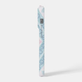 ブルーダイヤモンド幾何学模様 iPhoneケース (左側面)