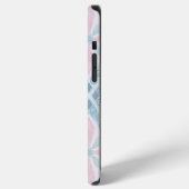 ブルーダイヤモンド幾何学模様 iPhoneケース (左側面)
