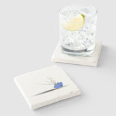 ブルーダイヤモンド沿岸いけばなタイムシーブアートギフト ストーンコースター (横)