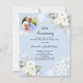 ブルーダイヤモンド花模様60結婚式招待状 (正面)