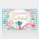 ブルーダイヤモンド6x10 Alice Onederland誕生日バナー 横断幕 (横)