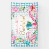 ブルーダイヤモンド6x10 Alice Onederland誕生日バナー 横断幕 (縦)