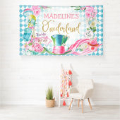 ブルーダイヤモンド6x10 Alice Onederland誕生日バナー 横断幕 (インサイチュ)