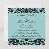 ブルーダエレガントマスクウエディング招待状 招待状 (裏面)