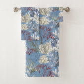 ブルーダスク無地のウィズアンダーシープリント バスタオルセット (インサイチュ)