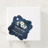 ブルーダスティブルーとアイボリーフローラ水彩 フェイバータグ (インサイチュ)