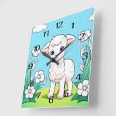 ブルーダックウォールクロック スクエア壁時計 (傾斜)