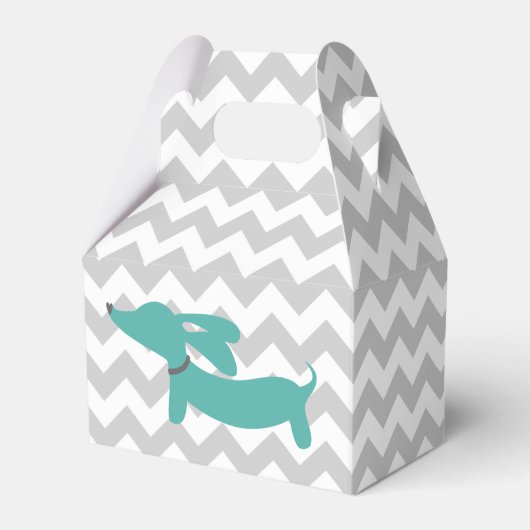 ブルーダックスシャンドウィーナードッグベビーシャワーギフトボックス フェイバーボックス (正面サイド)