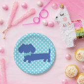 ブルーダックスフンドパーティープレート ペーパープレート (パーティー)