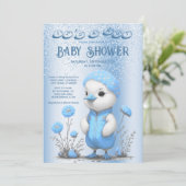 ブルーダックボーイ赤ちゃんシャワー招待状 招待状 (スタンド正面)