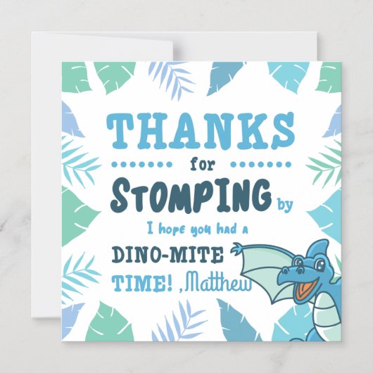 ブルーダノバースデーパーティーありがとう マグネット招待状 (正面)