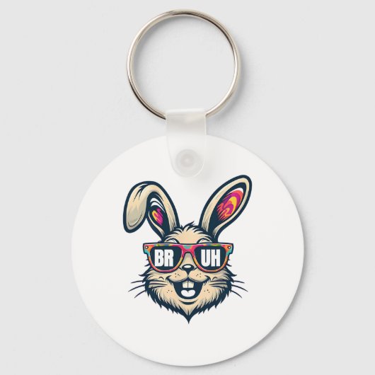 ブルーダビングバニーおもしろい復活祭メンズキッズボーイズEas キーホルダー (正面)