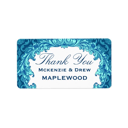 ブルーダマスクありがとうステッカーB451 ラベル (正面)