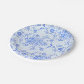 ブルーダマスクかわいらしプリント ペーパープレート (アングル)