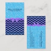 ブルーダマスクとシェブロンとカラフルグリッター 名刺 (正面/裏面)
