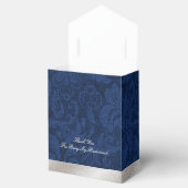 ブルーダマスクと孔雀の羽結婚のギフトボックス フェイバーボックス (オープン)