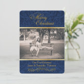 ブルーダマスクのクリスマスフォトカード シーズンカード (スタンド正面)