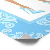 ブルーダマスクアフリカ系アメリカ人女性赤ちゃんシャワー ポスター (角)