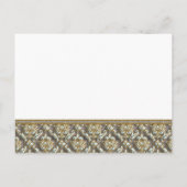 ブルーダマスクオングレー結婚式招待状 インビテーションポストカード (裏面)