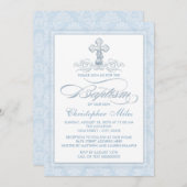 ブルーダマスククロスバプテスマ 招待状 (正面/裏面)