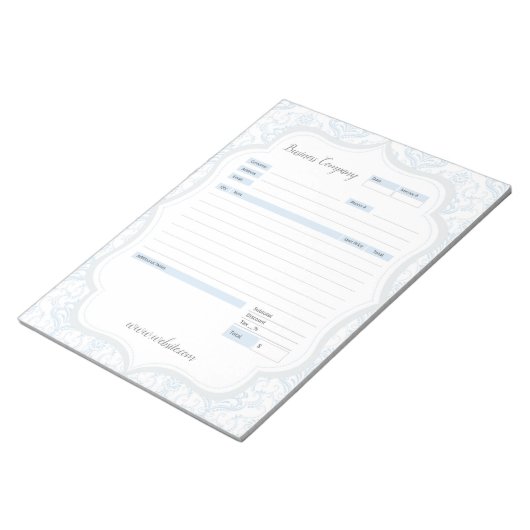 ブルーダマスクテーマ注文型枠と請求書メモ帳 ノートパッド (アングル)