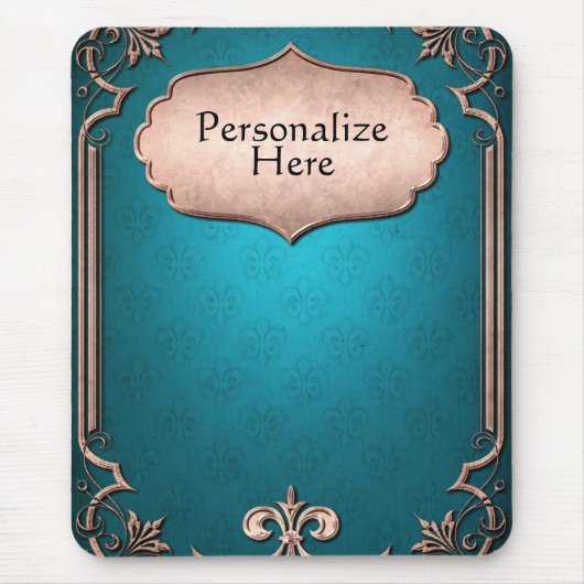 ブルーダマスクビクトリアンブロンズエレガントトリム マウスパッド (正面)