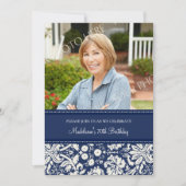 ブルーダマスクフォト70thバースデーパーティ招待状 招待状 (正面)
