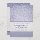 ブルーダマスクフォーマル結婚式招待状 招待状 (正面/裏面)