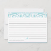 ブルーダマスクブライダルシャワーレシピカード (裏面)