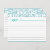 ブルーダマスクブライダルシャワーレシピカード (正面/裏面)