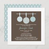 ブルーダマスクブライダルシャワー招待状 招待状 (正面/裏面)