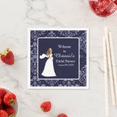ブルーダマスクブライドブライダルシャワー スタンダードカクテルナプキン (インサイチュ)