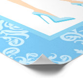 ブルーダマスクブルネットボーイベビーシャワー ポスター (角)