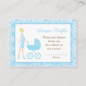 ブルーダマスクブロンド女性赤ちゃんシャワー エンクロージャーカード (正面)