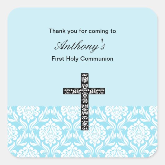 ブルーダマスクボーイズ聖体拝領シール スクエアシール (正面)