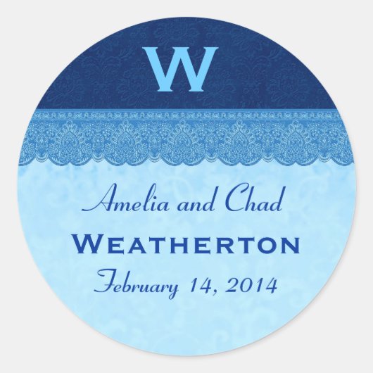 ブルーダマスクレースモ結婚ノグラムズG214 ラウンドシール (正面)