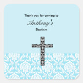 ブルーダマスク少年たちに感謝ステッカー スクエアシール (正面)