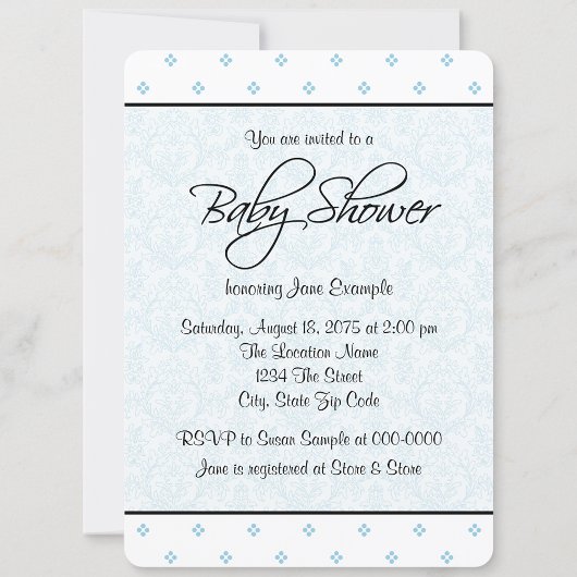 ブルーダマスク男の子の赤ちゃんシャワー 招待状