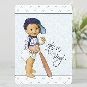 ブルーダマスク男の子の赤ちゃんシャワー 招待状