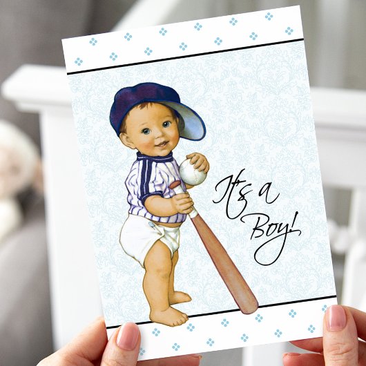 ブルーダマスク男の子の赤ちゃんシャワー 招待状