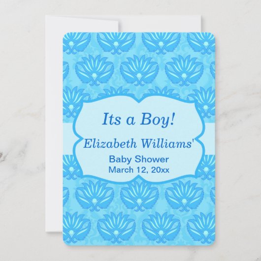 ブルーダマスク男の赤ちゃんシャワーカスタム招待状 招待状 (正面)