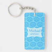 ブルーダマスク男の赤ちゃん名パーソナライズされた キーホルダー (正面)