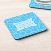ブルーダマスク男の赤ちゃん名パーソナライズされた コースター (左側)