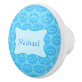 ブルーダマスク男の赤ちゃん名パーソナライズされた セラミックノブ (右)