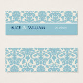 ブルーダマスク結婚式メッセージカード (正面&裏面)