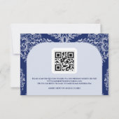 ブルーダマスク結婚式RSVP返信カード 出欠カード (裏面)