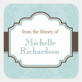 ブルーダマスク蔵書票 スクエアシール