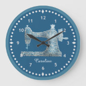 ブルーダマスク裁縫機械時計 ラージ壁時計 (正面)