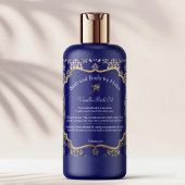 ブルーダマスク&金ゴールドフォイル石鹸の化粧品ラベル – 1 スクエアシール