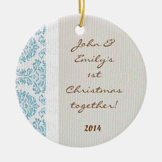 ブルーダマスレースプリントパーソナライズされた名オーナメント セラミックオーナメント (正面)